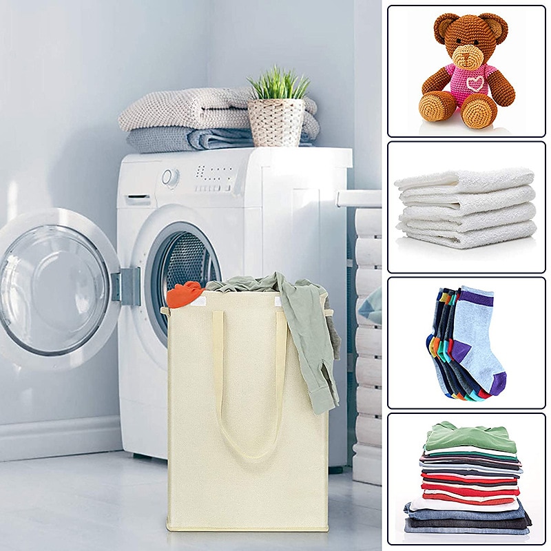 45L Thin Laundry Basket With Cover Narrow Hand Fine Hand Dirty Laundry Basket Bedroom Kindergarten Whole Basket Storage Bag 2025 - $20.99 –P5