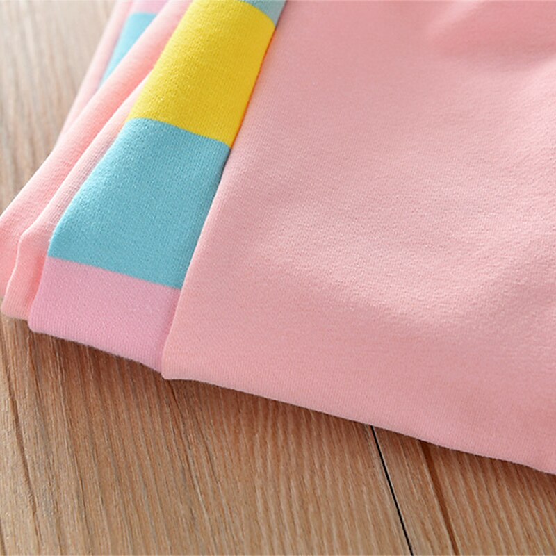2-delig Kinderen Voor meisjes Kleurenblok Zak Set met capuchon en joggingbroek reeks Lange mouw Modieus Buiten 7-13 jaar Lente Blozend Roze Paars 2025 - $17.99 -P14