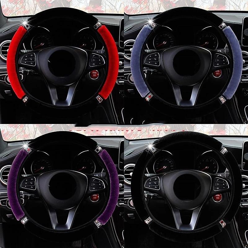 Starfire Universal 37-38Cm Diameter Zachte Pluche Strass Auto Stuurhoes Interieur Accessoires Stuurhoes Auto-styling 2025 - $22.99 -P1