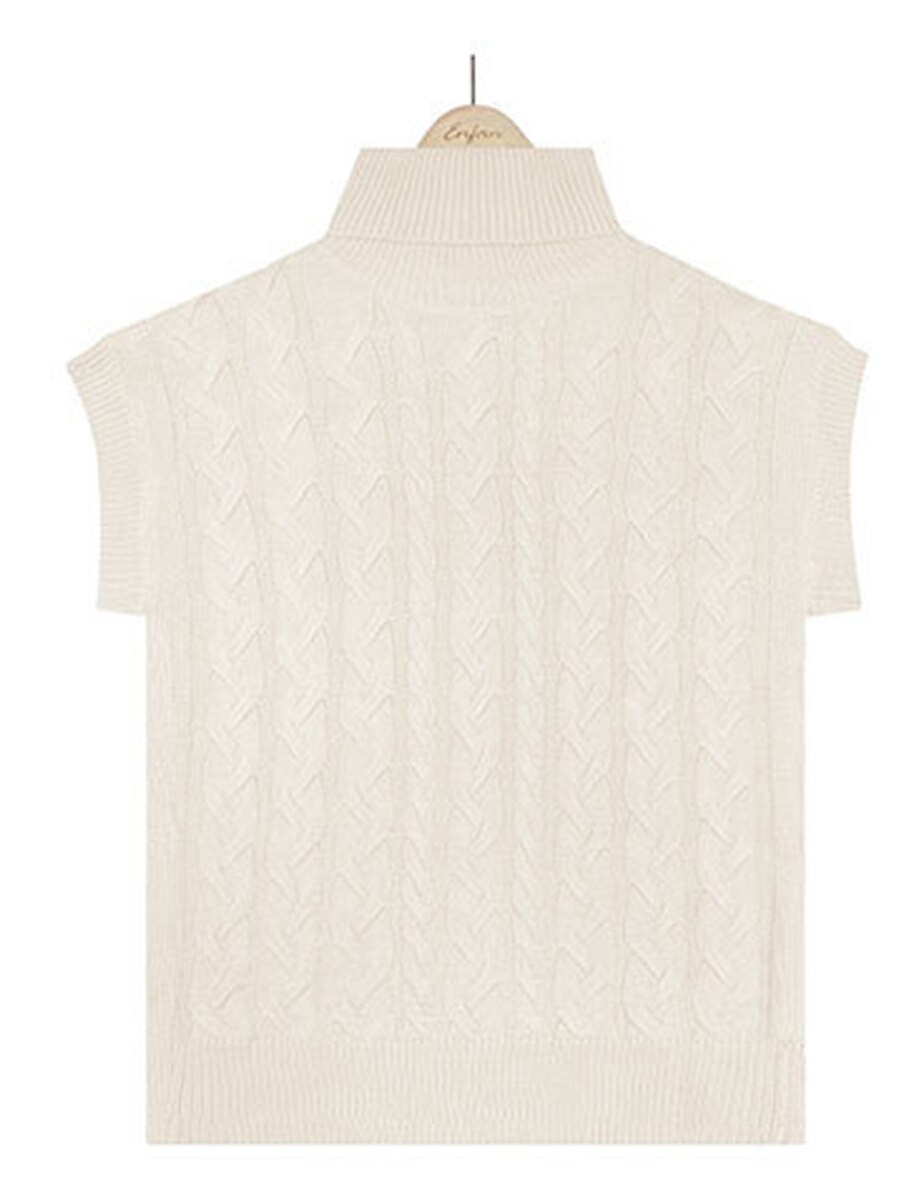 Women's Sweater Vest Turtleneck Ribbed Knit Acrylic Oversized Summer Fall Daily Going out Weekend Stylish Casual Soft Short Sleeves Solid Color Black Beige Coffee S M L 2023 - US $24.99 –P8
