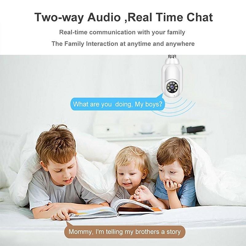 1080P/720P Wifi E27 Bulb Surveillance Camera Full Color Night Vision Motion Detection 4x Digital Zoom 2 Way Voice Indoor Baby Monitor Home Security Netcam 2025 - $34.99 –P8