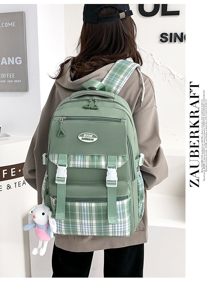školní batoh bookbag kreslená mřížka pro studenty chlapce dívky multifunkční voděodolná velkokapacitní oxfordská tkanina školní taška batoh brašna 21,19 palce, dárek do školy 2025 - $36.99 –P11
