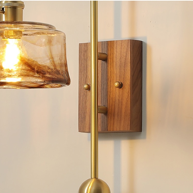 lightinthebox applique da parete a led in vetro a 1 luce, applique moderna e27, applique da parete minimalista quadrata in vetro marrone, lampada da parete moderna ad angolo regolabile, per studio del 2025 a $132.99 –P1