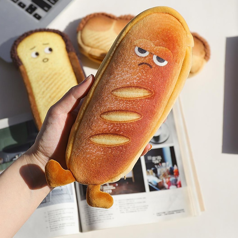 Bread Toast Pencil Case Bag for Girls Cute Plush Pen Pouch Box Large Capacity Student School Supplies 2025 - $11.99 –P6