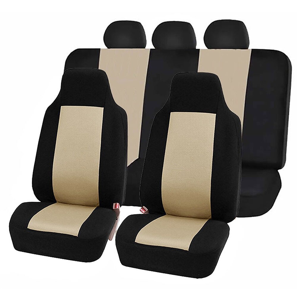 Starfire Universal-Autositzbezug-Set aus Polyester, passend für die meisten Autos, einfarbiger Stoff, zweifarbig, stilvolles Autozubehör, Sitzschutz 2025 - $26.99 –P4