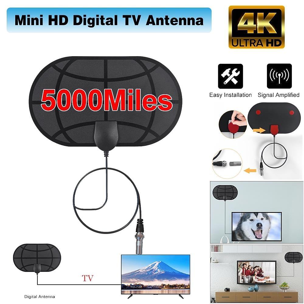 New Mini TV Aerial Indoor Amplified Digital HDTV Antenna Support HD 4K 1080P DVB-T Freeview TV Broadcast Long Range TV Antenna Signal Booster 2025 - $14.99 –P1