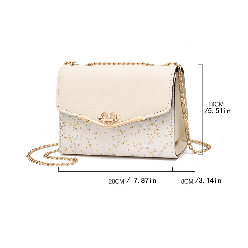 WHITE CROSSBODY BAG WITH GOLD CHAIN – Le Obsession Boutique