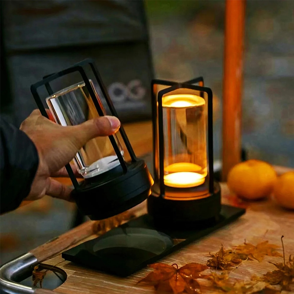 Lampada da tavolo a led senza fili Lampada da scrivania in metallo da bar retrò Ricaricabile Touch Dimmer Luce notturna Ristorante Camera da letto Arredamento per la casa all'aperto del 2025 a $44.99 –P3
