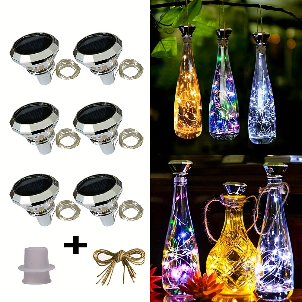 oktoberfest bottiglia di vino solare luci di sughero diamantate 20 led filo di rame esterno impermeabile fiaba stringa luce giardino decorazione cortile matrimonio 78,74 pollici del 2026 a $15.49 –P1