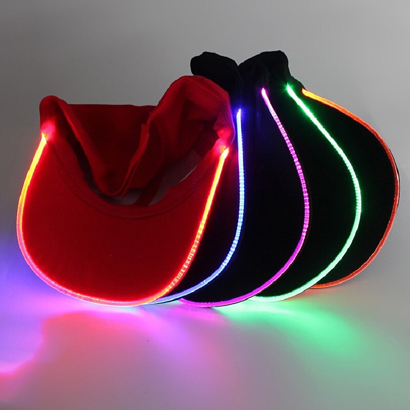led lichtgevende hoed lichtgevende baseballpet outdoor zonneklep zonnebrandcrème pet lichtgevende pet 2025 - $13.99 –P3