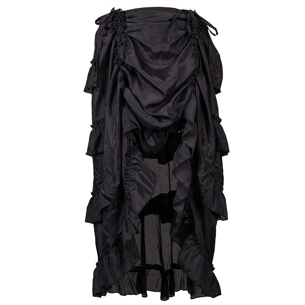 Rétro Vintage Punk et gothique Victoriens Jupe Costume de Cosplay Jupe longue Pirate Femme Cordon Ourlet Asymétrique Couleur unie Halloween Carnaval Carnaval Quotidien Mascarade Adulte Jupe Printemps de 2025 ? $30.99 –P3