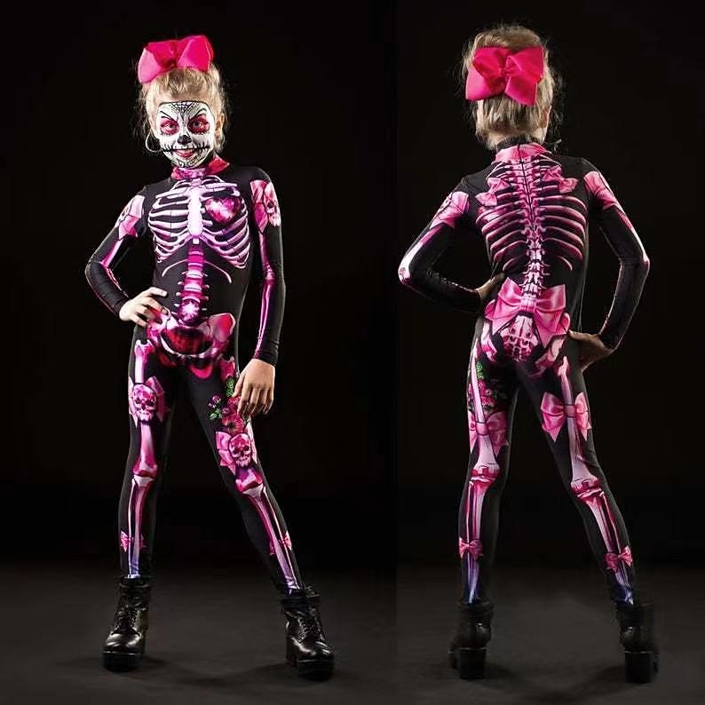 Kostra Czaszka předvečer Všech svatých Cosplay kostým Kostým na Večírek Jeden kus Dětské Dospělé Chlapecké Dívčí Karneval Plesová maškaráda Mardi Gras Výkon Párty Jednoduché Halloweenské kostýmy 2025 - $25.99 –P2