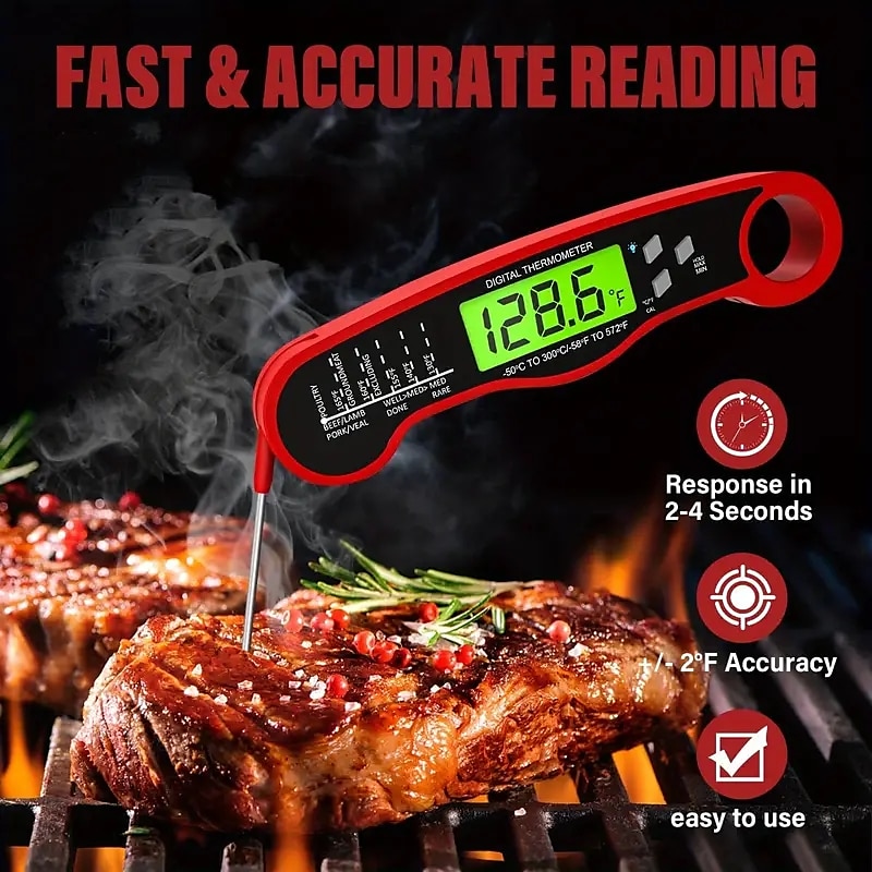 Digital Meat Thermometer Fork for Grilling and Barbecue Fast