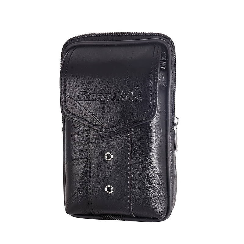 Large Capacity Men's Leather Bag Wear Belt Waist Bag Mobile Phone Bag Men's Coin Purse Cigarette Bag 2025 - $14.99 –P12