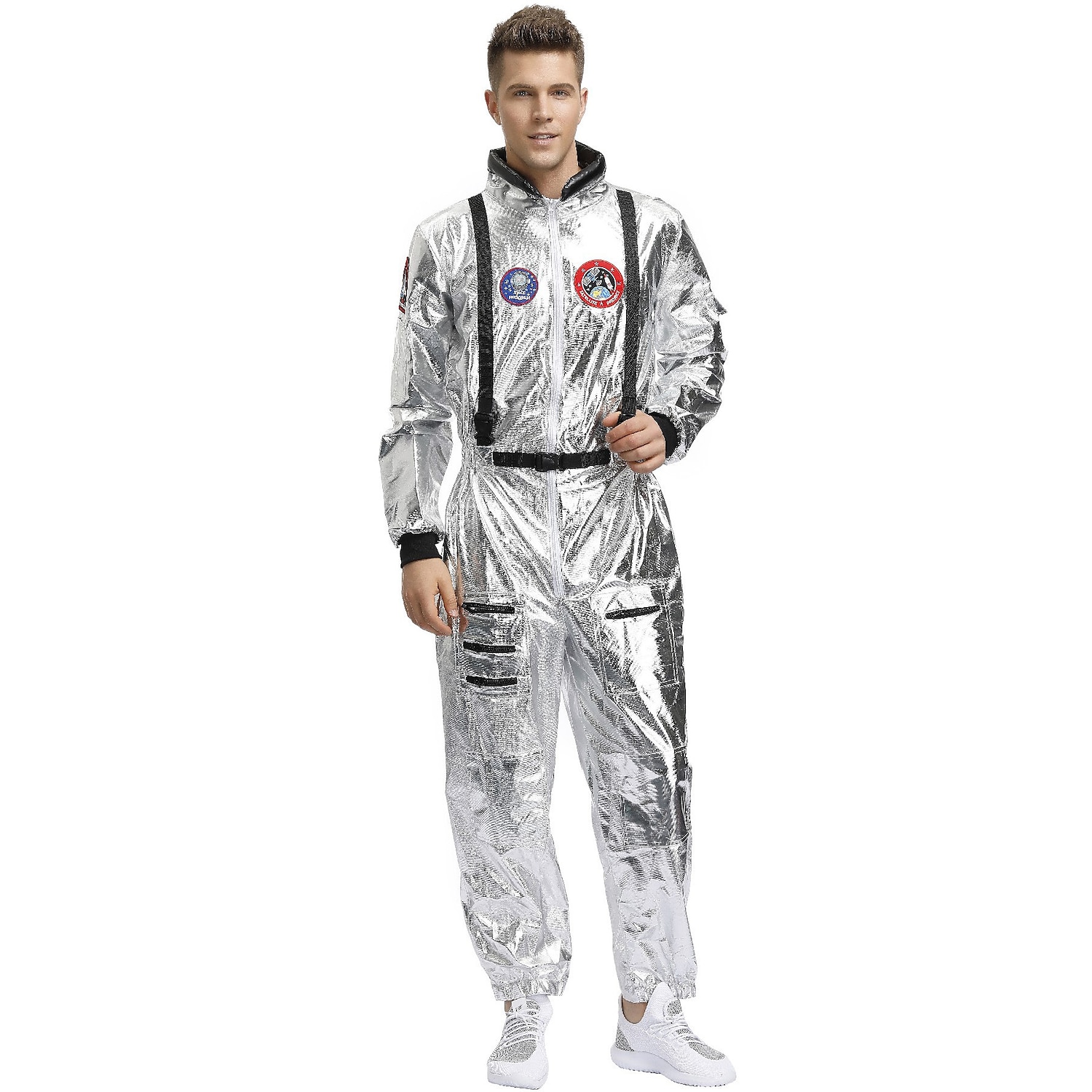 herr astronaut cosplay kostym par kostymer för halloween karneval vuxen trikot onesie karriär kostym 2025 - $46.99 -P9