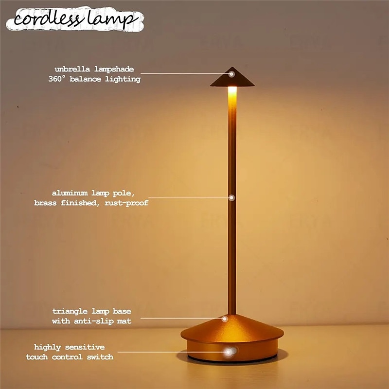 Light In The Box Modern Rechargeable Table Lamp Creative Dining Touch Led Night Lamp For Hotel Bar Coffee Decor Desk Lamp Dimmer Home Lighting 2025 - $55.99 –P4