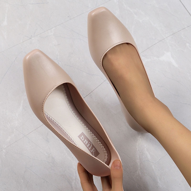 Zapatos negros de tacón bajo para mujer: zapatos clásicos sin cordones con punta redonda para la oficina, el trabajo y ocasiones formales. 2026 - $18.99 –P5