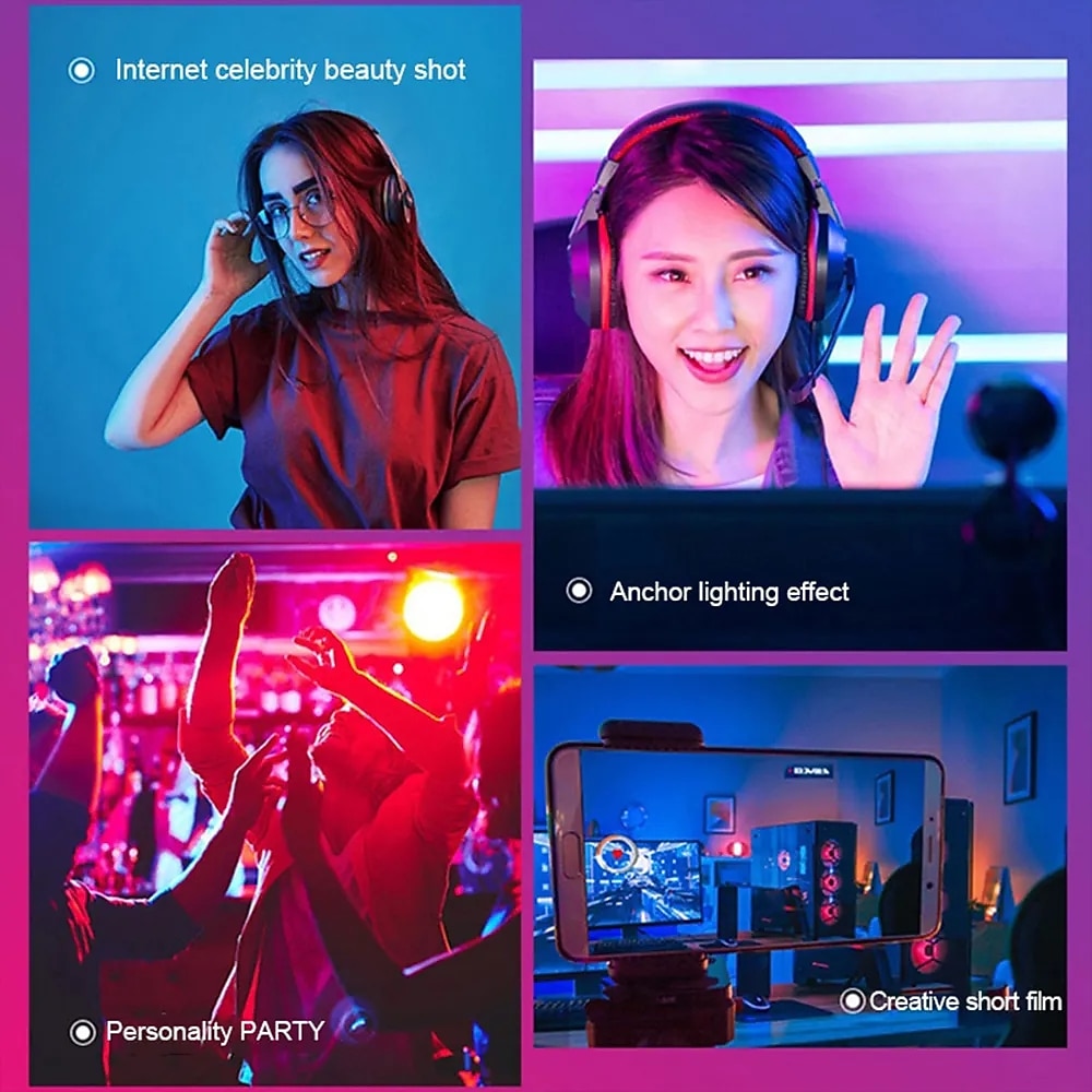 32/52 см полоса атмосферный свет usb перезаряжаемый светодиодный ночник украшение для спальни светло-голубой светло-фиолетовый свет прямая трансляция атмосферный свет фоновый свет 2026 - $9.99 –P6