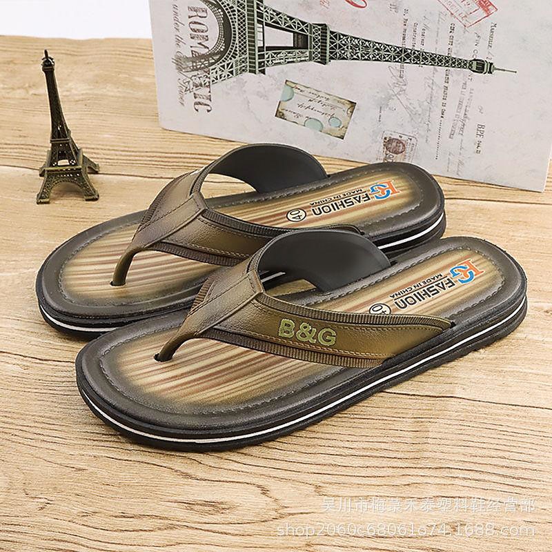 brune flip flop-sandaler for menn – lette sklisikre strandtøfler med polstret såle for sommer, reise og fritidsklær 2025 - $18.99 –P4