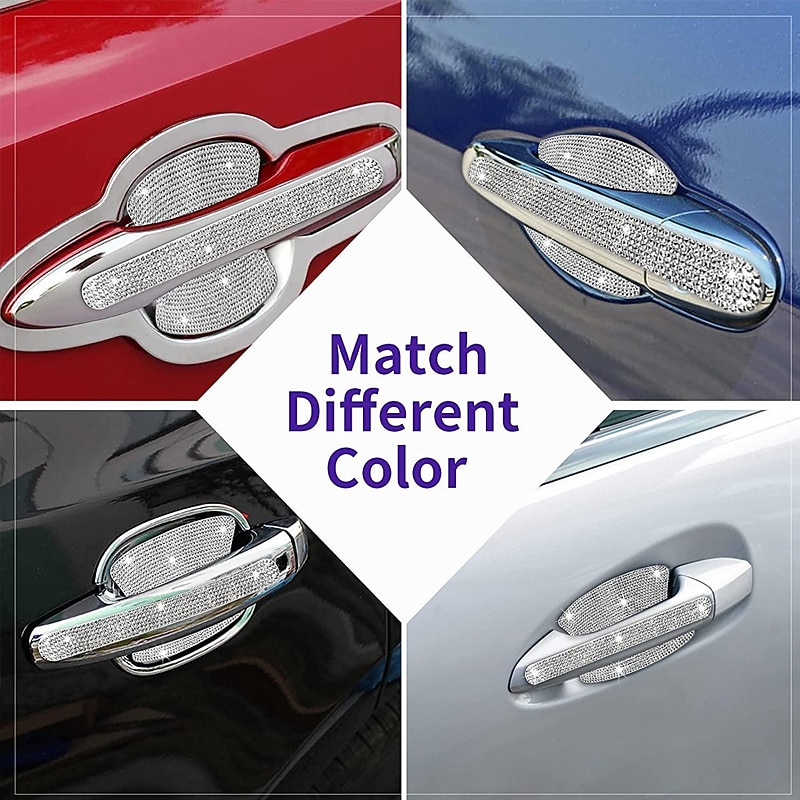 StarFire 1/2/4PCS Rhinestone Car Door Handle Stickers - Bling Car Accessories Crystal Glitter Door Handle Protector Stickers and Decals Scratch Safety Reflective Auto Sticker for Woman &amp Man 2026 - $11.99 –P3