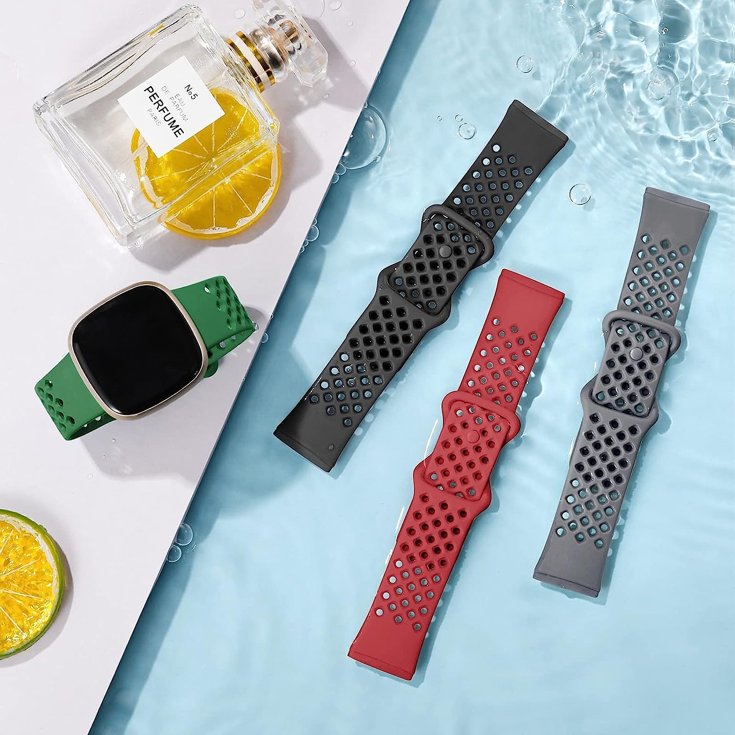 4 Πακέτο Smart Watch Band Συμβατό με Fitbit Versa 3 Sense Versa 4 Sense 2 σιλικόνη Εξυπνο ρολόι Λουρί Αδιάβροχη Ρυθμιζόμενο Αθλητικό Μπρασελέ Αντικατάσταση Περικάρπιο 2025 - $20.99 –P7