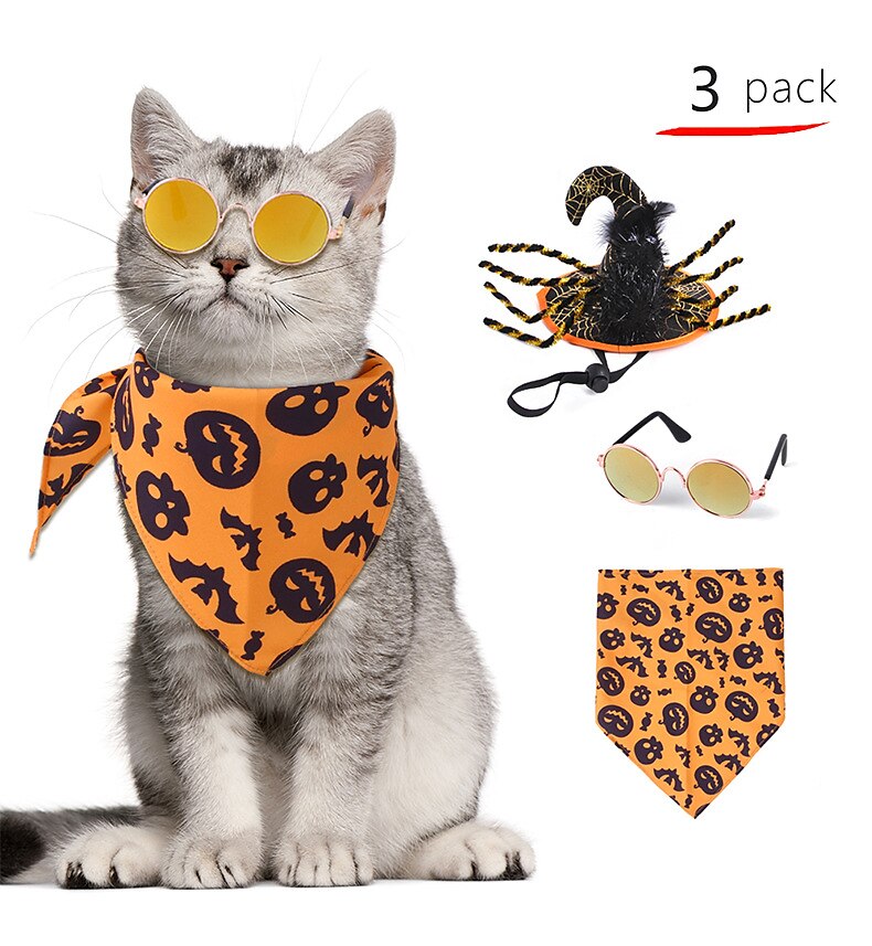 Perros Gatos Bandanas y Sombreros Gafas de Sol Sombrero de bandana de cumpleaños de perro Traje de Halloween Cosplay Gracioso Invierno Suave Lavable Cómodo Víspera de Todos los Santos Exterior 2025 - $23.99 –P1