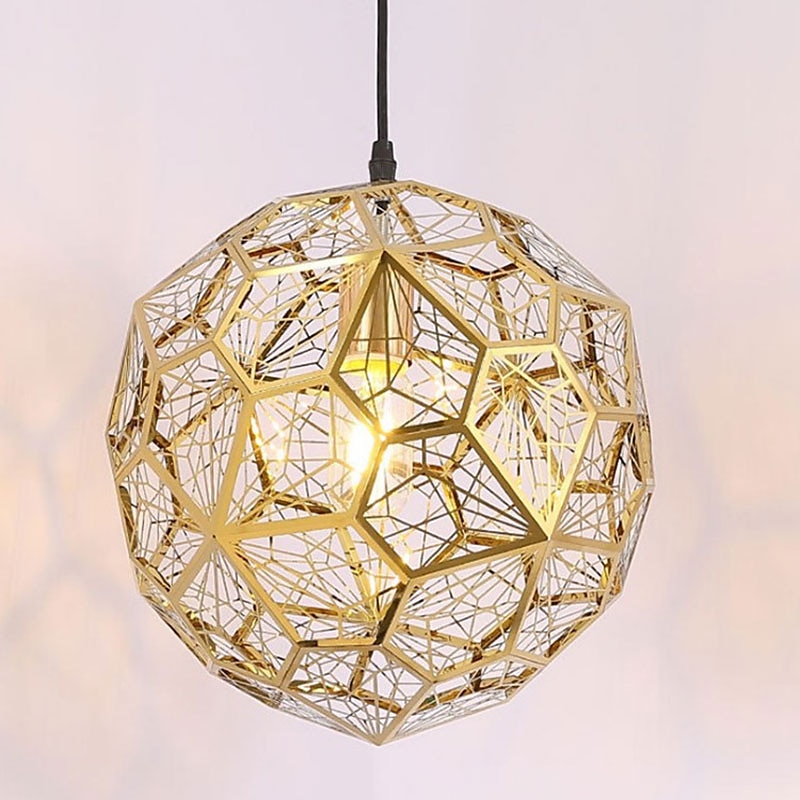 ثريات led 50/60 سم رأس واحد ، مصباح معلق معدني كروي إبداعي ، ارتفاع قابل للتعديل ، عاكس الضوء مجوف ، تركيبات إضاءة لغرفة الطعام وجزيرة المطبخ ذهب أبيض دافئ 110-240 فولت 2025 - $799.99 –P6
