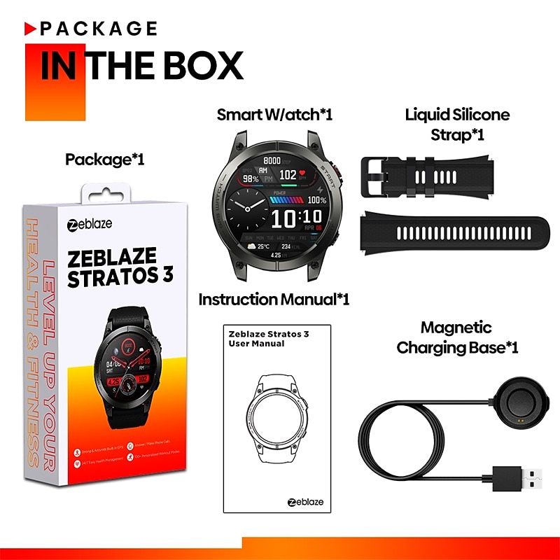 2023 Zeblaze Stratos 3 Premium GPS Smart Watch Ultra HD AMOLED Display Built-in GPS Hi-Fi Bluetooth Phone Calls 2025 - $95.99 –P10