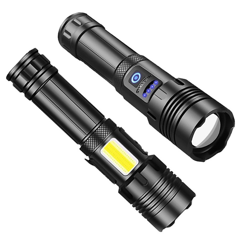 2025年 P70 携帯式フラッシュライト 防水 LED エミッタ 自動 照明モード USBケーブル付き 防水 新デザイン コンパクトデザイン 耐用的 キャンプ / ハイキング / ケイビング 日常使用 狩猟 ブラック コレクション – $31.99 –P15