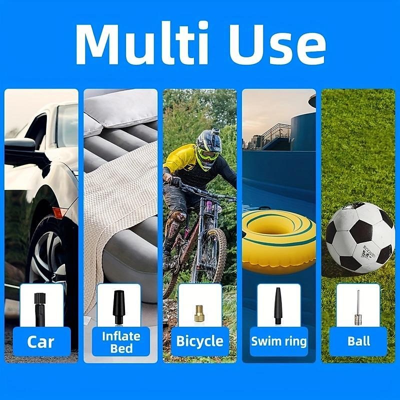 Cordless Car Tire Inflator Pump 150PSI Portable Air Compressor Pump For Car Tire With 6000mAh Battery Tire Pump With LED Light For Car Bike Motor Ball 2025 - $27.99 –P6