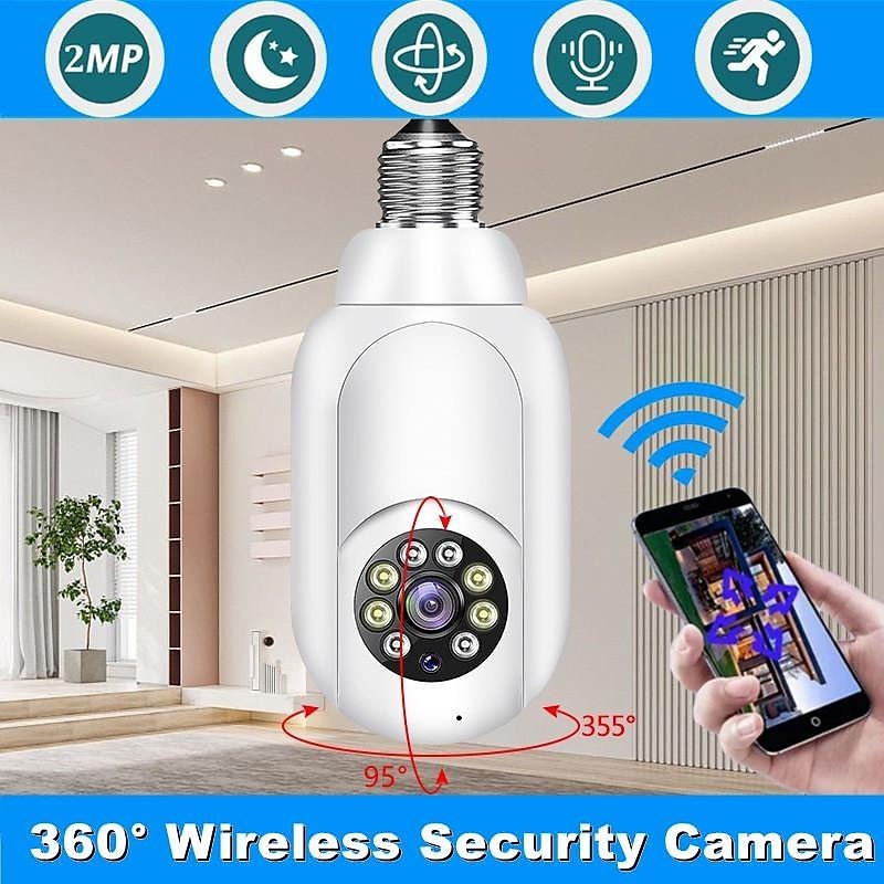 1080P/720P Wifi E27 Bulb Surveillance Camera Full Color Night Vision Motion Detection 4x Digital Zoom 2 Way Voice Indoor Baby Monitor Home Security Netcam 2025 - $34.99 –P1