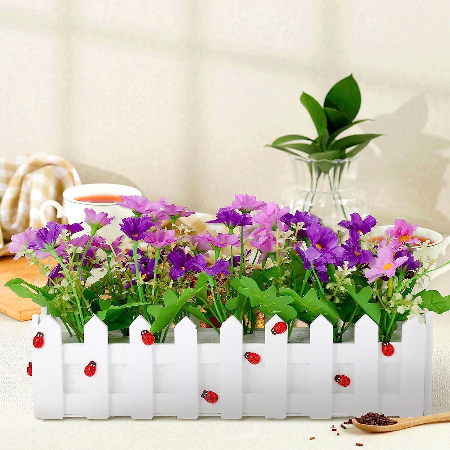 Künstliche Blumenpflanzen – gemischte Farbgänseblümchen im Lattenzauntopf für Innenbüro, Hochzeit, Heimdekoration, künstliche Blumen für Hochzeit, Bogen, Garten, Wand, Heimparty, Hotel, Büro, 2025 - $13.99 –P5