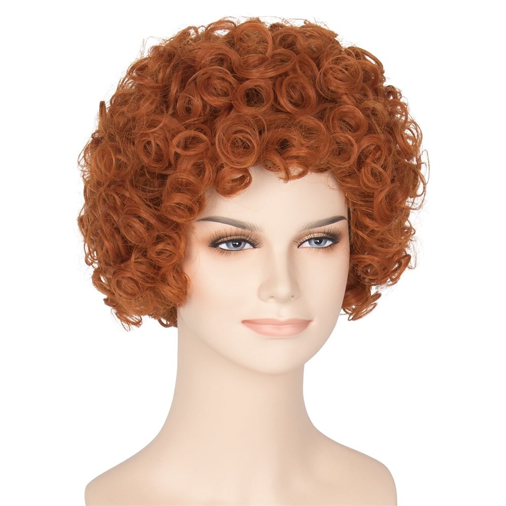 Perucă scurtă creț roșie-portocalie perucă de carnaval perucă de cosplay peruci de Halloween 2026 - $17.49 –P4
