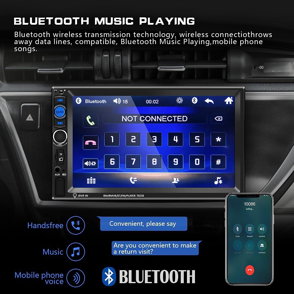 новый pro 2 din 7 '' hd 1080p сенсорный экран авторадио bluetooth автомобильный стерео радио автомобильный mp5 плеер встроенный fm aux usb sd функция поддержка зеркальной связи + резервная камера 2025 - $118.99 –P7