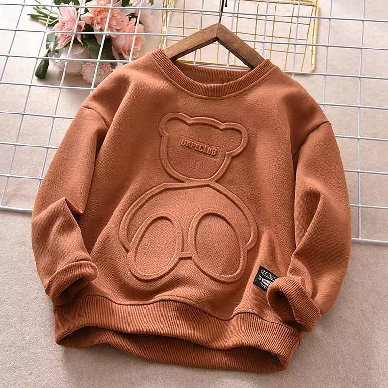 Barn Pojkar Tröja Björn Bokstav Långärmad Crewneck Vår Höst Mode Häftig Dagligen Bomull Utomhus Ledigt 2025 - $11.49 –P7