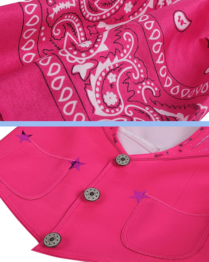 Hot Pink Cowgirl Set Doll Movie Cosplay Costume Masquerade Girls' Movie Cosplay Retro Vintage Vest Pants Scarf Masquerade Halloween 2025 - $57.99 –P13