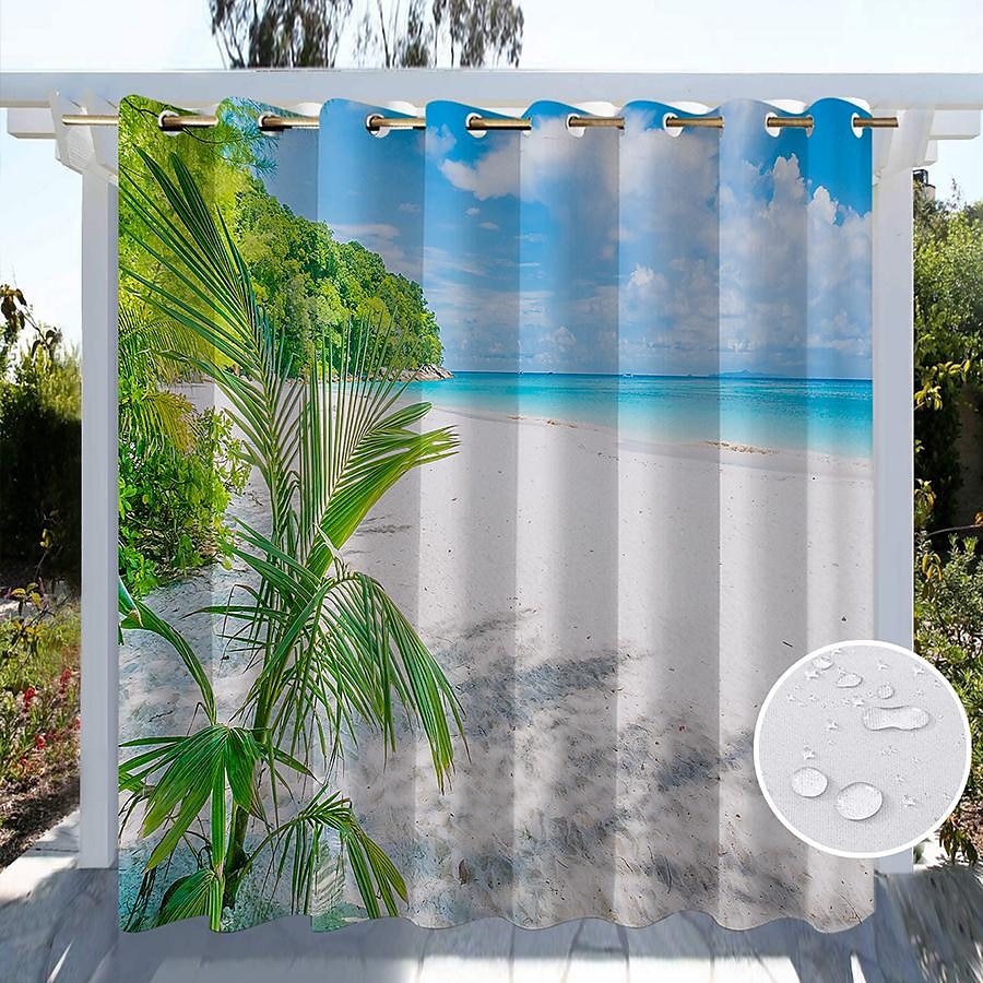 vanntette innendørs utendørs gardiner solsikker for bryllup uteplass tykke privatliv grommet gardiner for bryllup soverom, stue, veranda, pergola, cabana 2025 - $34.99 –P7