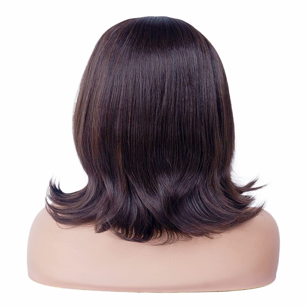 Parrucca Corto Marrone Misto con Frangia Retro Bouffant Parrucche a Nido d'Api adatta per Costume Anni '80 o Festa di Carnevale Parrucche di Halloween del 2025 a $20.99 –P13