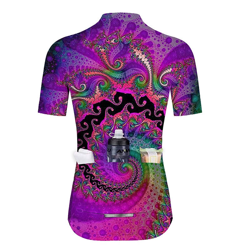 Per donna Maglia da Ciclismo Grafico Manica Corta Bicicletta Maglia Top con 3 tasche posteriori Mountain Bike MTB Ciclismo su strada Asciugatura Rapida Strisce Riflettenti Tasca Posteriore Traspirante del 2026 a $30.99 –P6