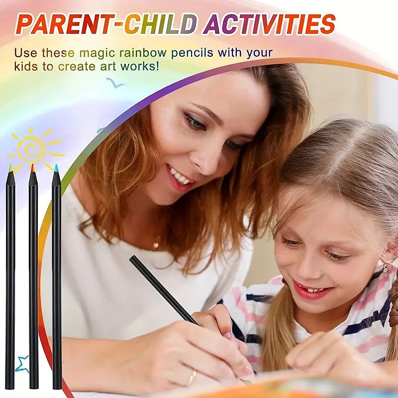 8pcs lápis de cor do arco-íris 7 cores em 1 lápis de cor do arco-íris presente para crianças. adequado para escolas, professores, alunos, crianças, para esboçar, rabiscar, colorir, pintar de 2025 por $12.49 –P4