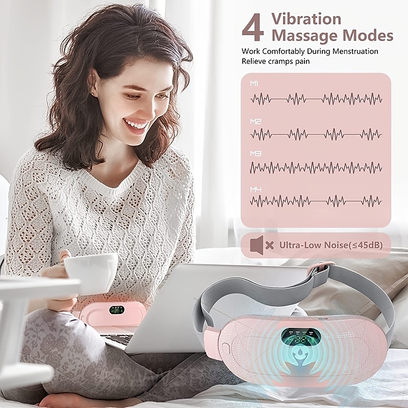 Portable Cordless Heating Pad Menstrual Heating Pad  Heating Pad For Back With 3-Speed Temperature Adjustment And 4-Speed Massage Modes Portable Electric Fast Heating Belly Wrap Belt For Women 2025 - $25.99 –P7