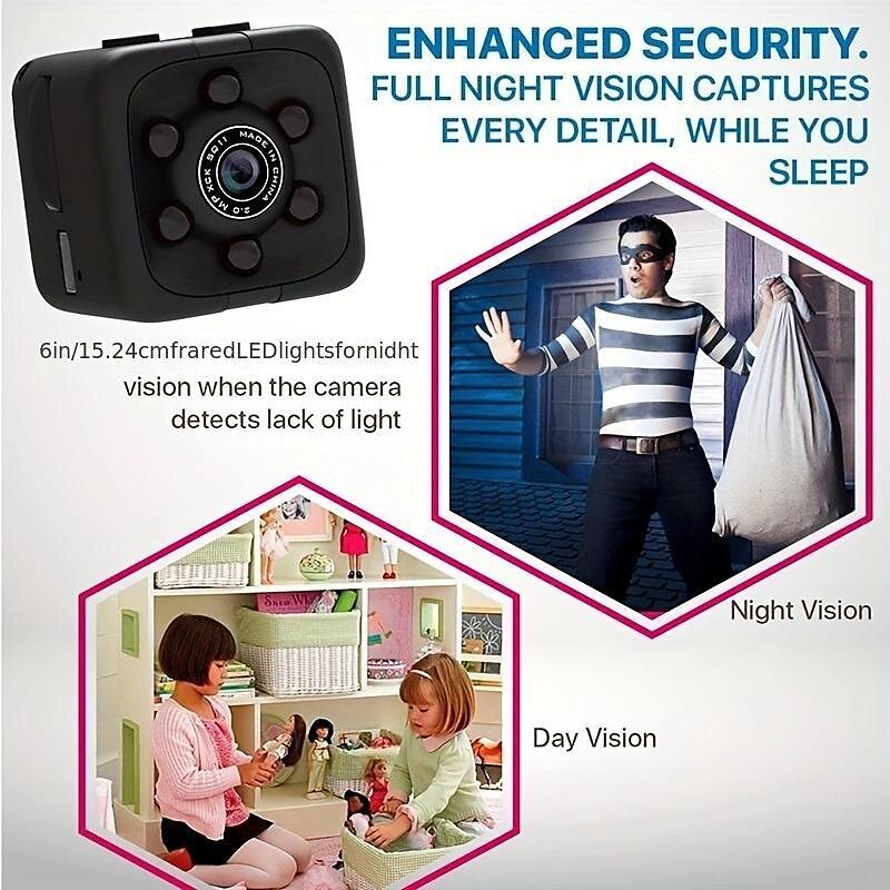 1pc SQ11 1080P Portable Wearable Night Vision Small HD Nanny Camera Mini Indoor Covert Security Cube Camera Conference Video Recorder 2025 - $22.99 –P4