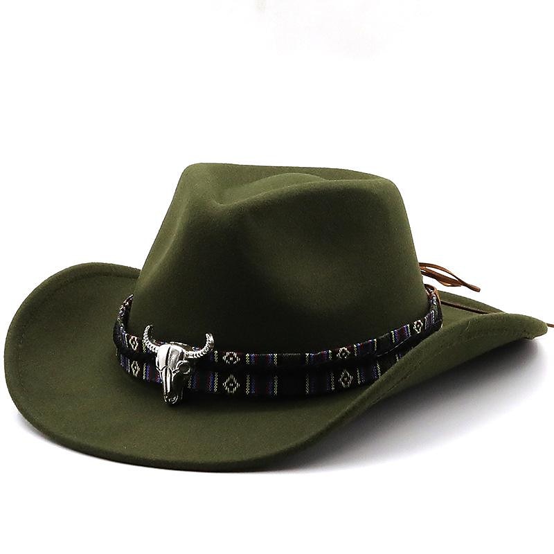 Chapeau Cowboy Classique Pour Homme Et Femme - Fedora Western à Large Bord Avec Bande Strass, Style Cowgirl Élégant