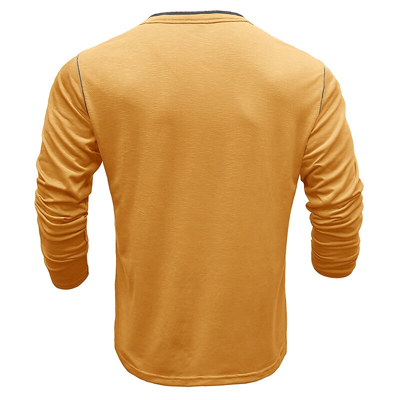 Férfi Gombos póló Henley ing Tee Top Hosszú ujj Henley Nyár Sima Divat Dizájn Alap Vakáció Utca Alkalmi Fehér Sárga Piros Férfi felső póló 2025 - $30.99 –P12