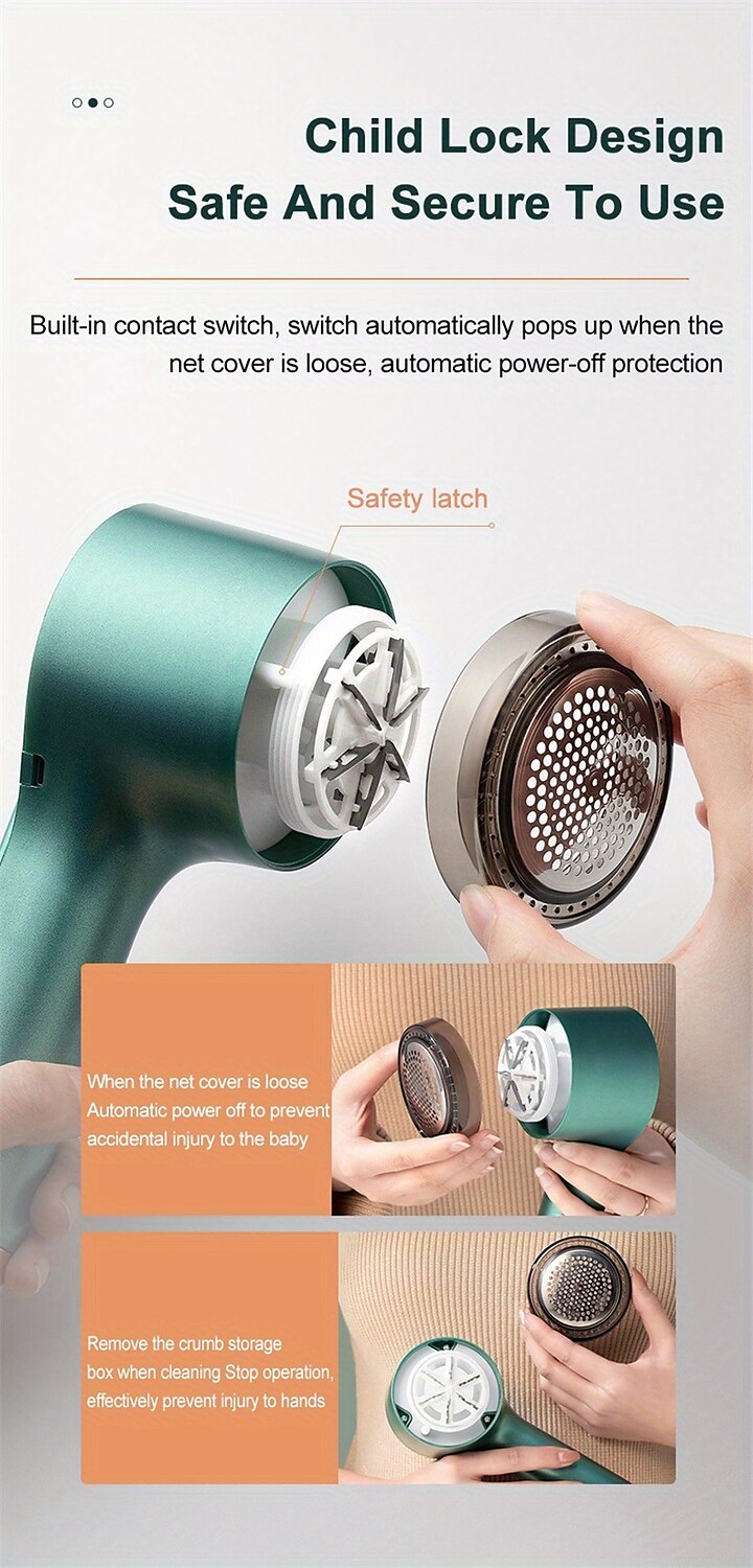 Fabric Sweater Shavers To Remove Pilling Electric Lint Remover Rechargeable With 6-Leaf Blades And Lint Rollers USB Fabric Shaver Fuzz Remover Fabric Pill Shaver For Sweater Couch Clothes Carpet 2025 - $23.99 –P9