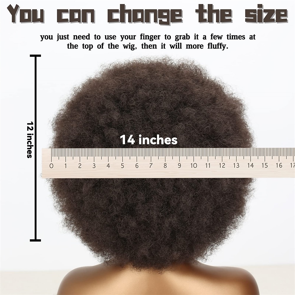 Short 70s Afro Wigs for Black Women Large Synthetic Black Short Afro Wig 70's 8 Inches 60s Afro Wig for Women Bouncy and Soft Natural Looking Halloween Cosplay Party Wigs 2026 - $20.99 –P15