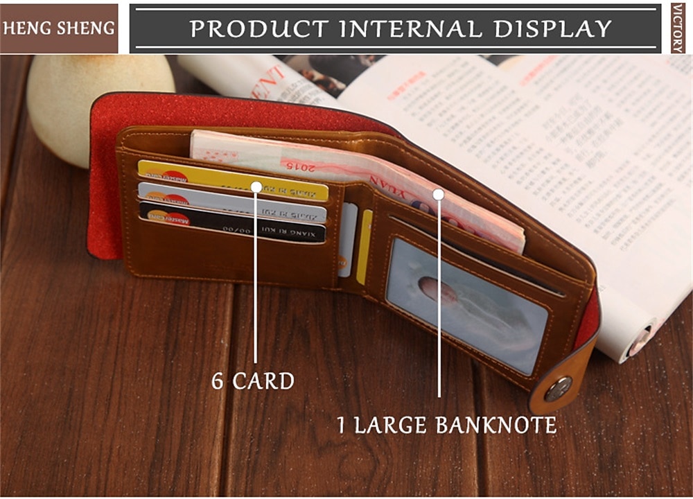 Классический кожаный кошелек для мужчин и мальчиков держатель для кредитных удостоверений 2026 - $6.99 –P3