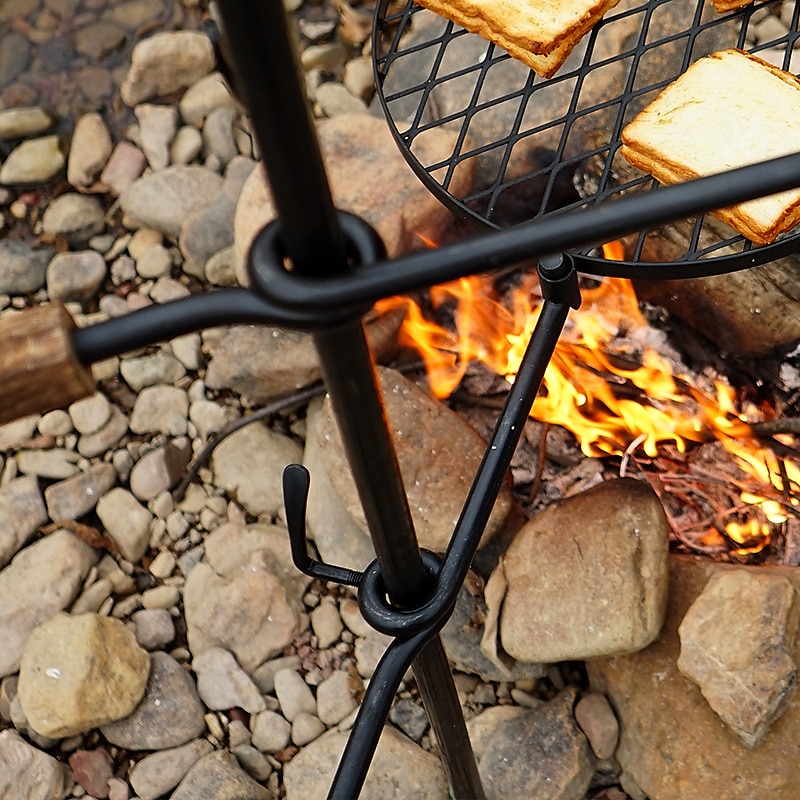 360° Adjustable Campfire Grill Grate,2 in1 Fire Pit Grill Grate Over Fire  Pit Campfire Cooking Grate Multipurpose Cooking Equipment for Camping