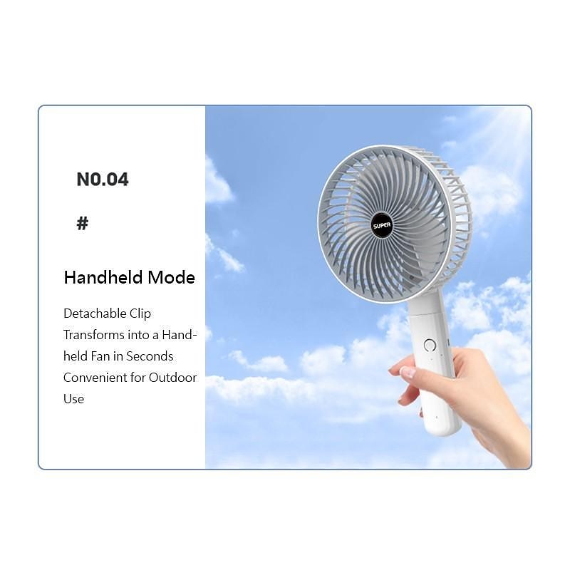 Digitale Display Mini Ventilator – USB Oplaadbare Handheld Ventilator met 3-Snelheden 1200mAh Batterij Laag Geluid Luchtkoeler 2025 - $24.99 –P15