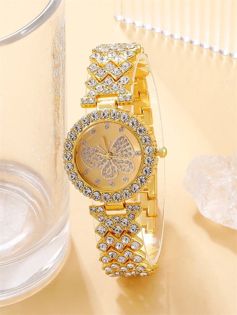 Women Quartz Watch Luxury Fashion Bling Rhinestone Chronograph World Time Decoration Stainless Steel Strap Watch 2025 - $15.99 –P1